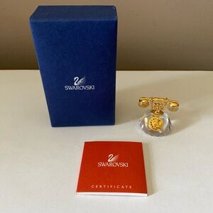 Swarovski Crystal Rotary Telephone with Gold Accent Crystal Figure